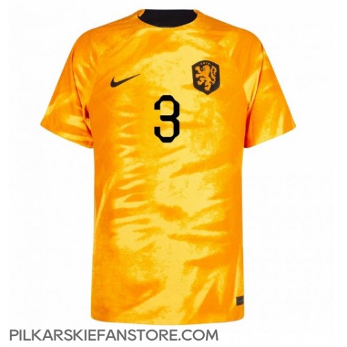 Tanie Strój piłkarski Holandia Matthijs de Ligt #3 Koszulka Podstawowej MŚ 2022 Krótkie Rękawy